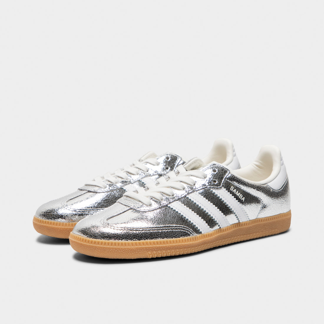 adidas Women's Samba OG Silver Metallic / White - Gum